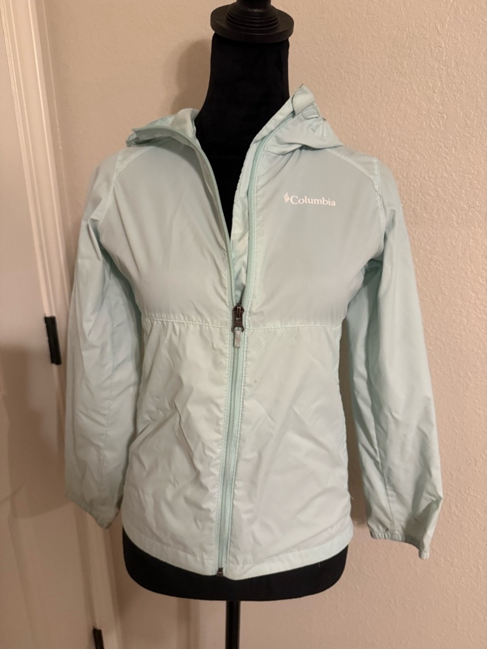 Columbia Light Blue Girls' Hooded Windbreaker